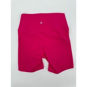 Lululemon Athletica High Rise Fuchsia Pink Gym Biker Shorts 6" Inseam Size 6